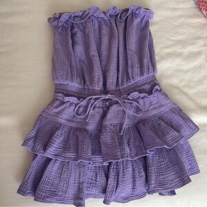 Day + moon Purple Strapless Ruffle romper Dress